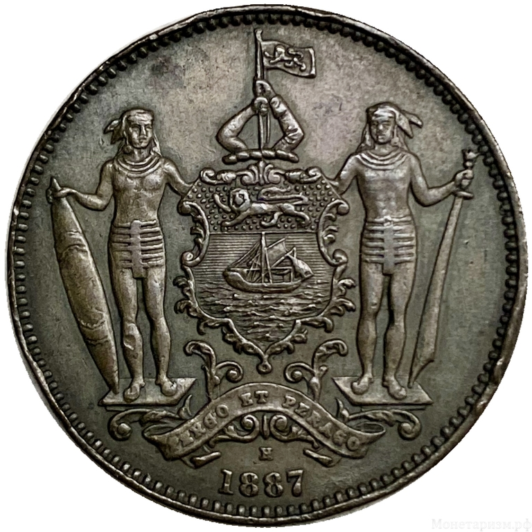 1 цент 1889 год.Британское Северное Борнео.