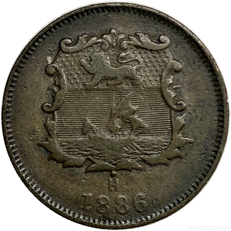 1/2 цента 1887 год.Британское Северное Борнео.