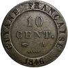 10 сантимов 1846 год.Французская Гвиана.Биллон.Золото+Серебро.