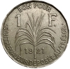 1 франк 1921 год.Гваделупа.Французская колония.