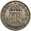 6 пенсов 1945 год.Георг VI.Великобритания.Серебро.