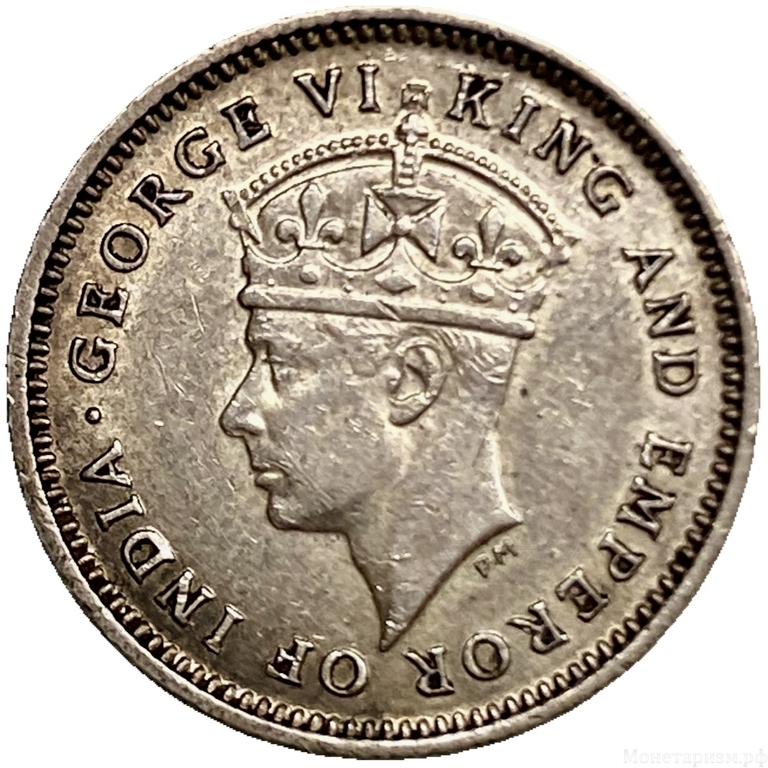 4 пенса 1942 год.Георг VI.Британская Гвиана.Серебро.