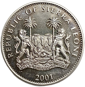 1 доллар 2001 год.Пума.Большие кошки мира.Сьерра-Леоне.