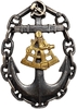 Знак нагрудный.Флот.Капитан Дальнего плавания СССР.Штурман.Клеймо МД.Мельхиор,позолота,винт.