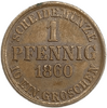 1 пфеннинг 1860 год.Герцогство Брауншвейг.Германия.Медь.