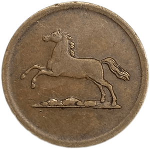 1 пфеннинг 1851 год B.Герцогство Брауншвейг.Германия.Медь.