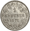 1 крейцер 1871 год.Карл I.Вюрттемберг.Германия.