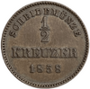 1/2 крейцера 1858 год.Вильгельм I.Вюрттемберг.Германия.Медь.