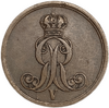1 пфеннинг 1855 год B.Георг V.Ганновер.Германия.Медь.