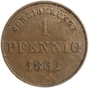 1 пфеннинг 1862 год.Саксен-Мейнинген.Германия.Медь.
