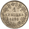 1 крейцер 1856 год.Вильгельм I.Вюрттемберг.Германия.