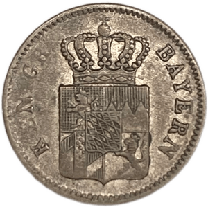 1 крейцер 1849 год.Бавария.Германия.