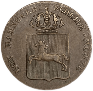 1 пфеннинг 1835 год B.Король Эрнест Август I.Ганновер.Германия.Медь.