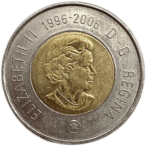 2 доллара 2006 год.Белый медведь.Канада.Биметалл.