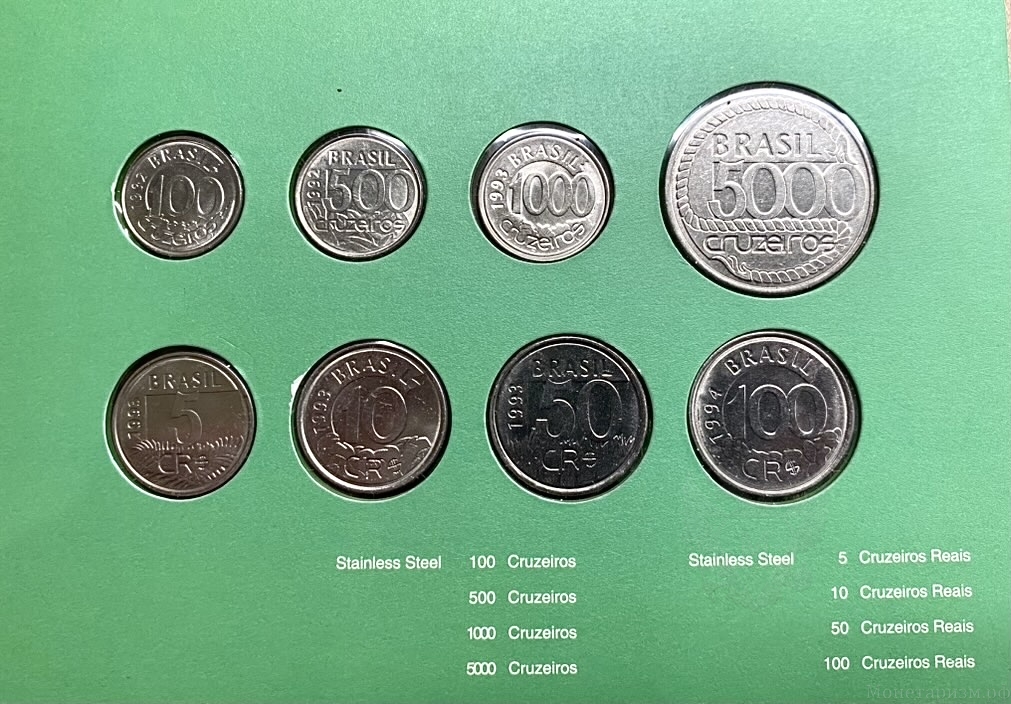 Набор из 16 монет 1990-1992 год.Бразилия.Буклет.UNC.
