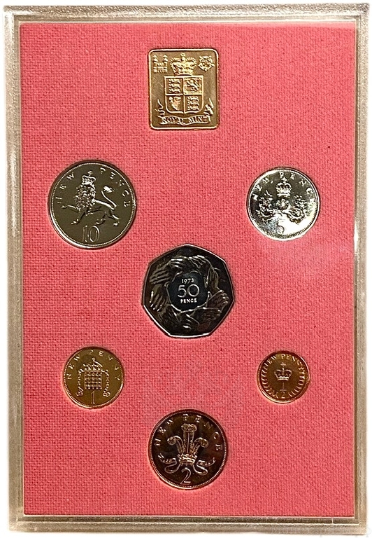 Годовой набор монет  с жетоном 1973 год.Елизавета II.Великобритания.Proof.