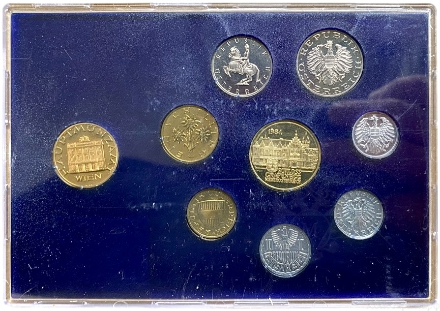 Официальный годовой набор монет 1984 год.Австрия.Пластик.Proof.
