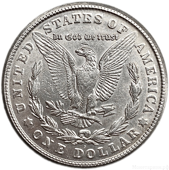 1 доллар 1921 год S.Морган.США.Серебро.