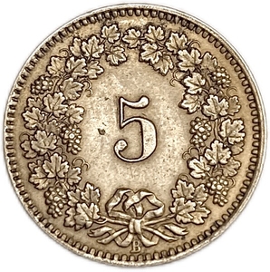 5 раппен 1912 год.Швейцария.