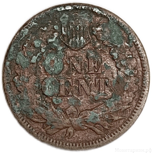 1 цент 1893 год.Индеец.США.Бронза.