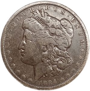 1 доллар 1884 год O.Морган.США.Серебро.