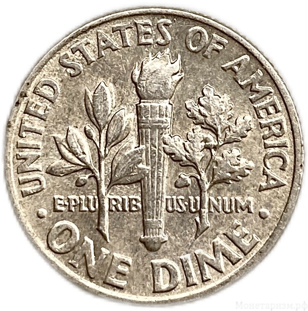 10 центов (1 дайм) 1964 год S.Франклин Рузвельт.США.Серебро.