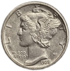 10 центов (1 дайм) 1928 год W.Меркурий.Свобода.США.Серебро.