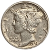 10 центов (1 дайм) 1943 год W.Меркурий.Свобода.США.Серебро.