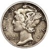 10 центов (1 дайм) 1945 год W.Меркурий.Свобода.США.Серебро.