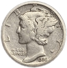 10 центов (1 дайм) 1926 год W.Меркурий.Свобода.США.Серебро.