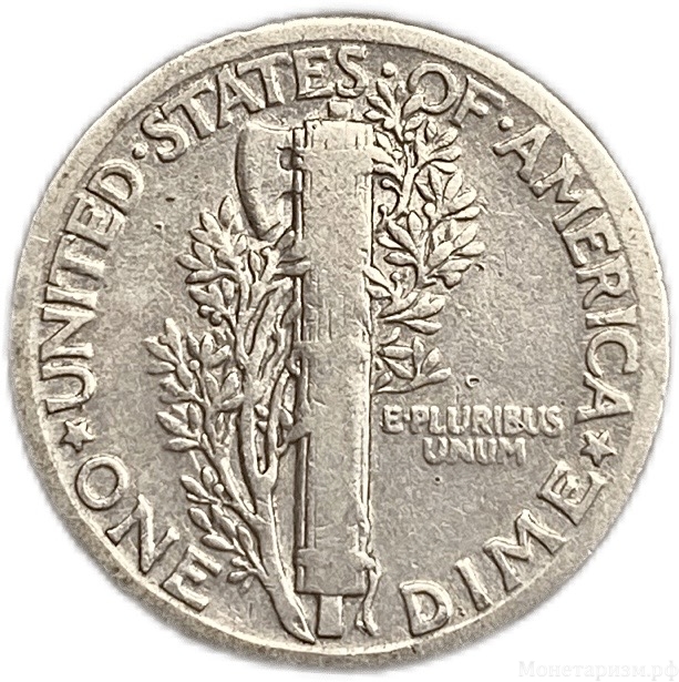 10 центов (1 дайм) 1926 год W.Меркурий.Свобода.США.Серебро.