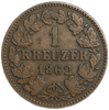 1 крейцер 1862 год.Герцог Адольф.Нассау.Германия.Медь.