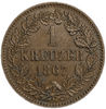 1 крейцер 1867 год.Герцог Фридрих I.Баден.Германия.Медь.