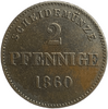 2 пфеннинга 1860 год.Саксен-Мейнинген.Германия.Медь.