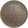 5 пфеннигов 1872 год B.Франц II.Мекленбург-Шверин.Германия.Медь.