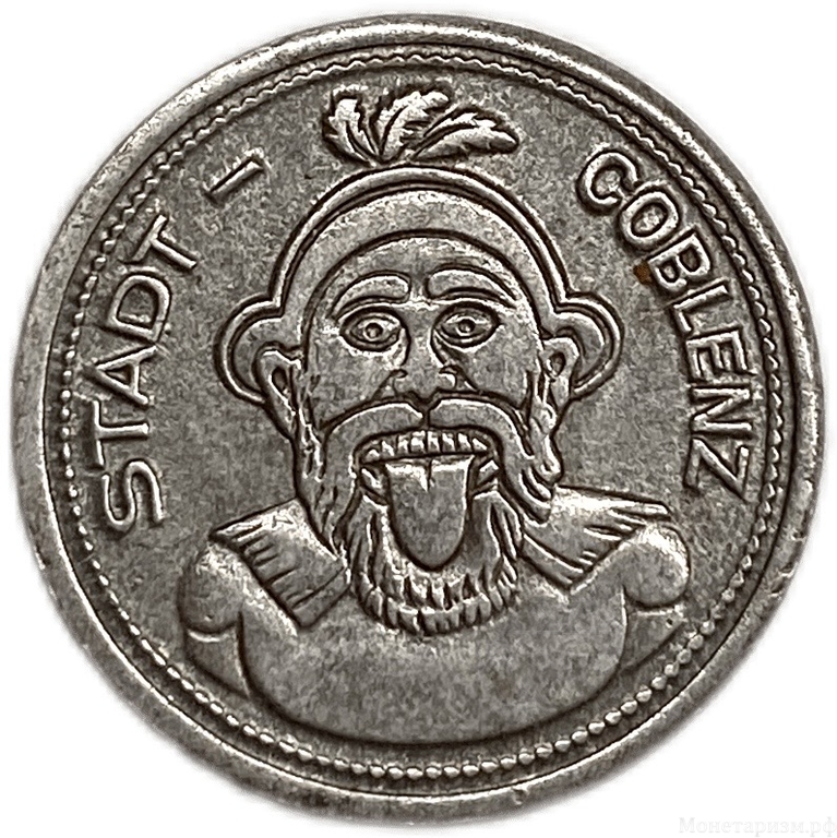 10 пфеннигов 1920 год.Дикарь.Кобленц.Германия.Нотгельд.