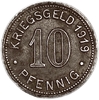 10 пфеннигов 1919 год.Башня.Боттроп.Германия.Нотгельд.