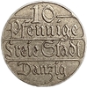 10 пфеннигов 1923 год.Оккупация Польши.Данциг.Гданьск.Германия.