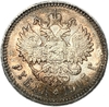 1 рубль 1907 год.Гурт ЭБ.Николай II.Серебро.UNC.Радужная патина.