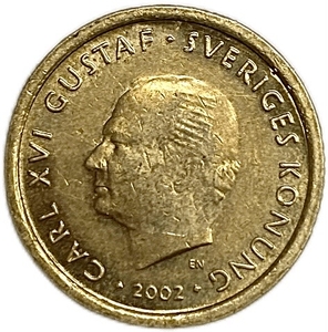 10 крон 2002 год.Карл XVI Густав.Швеция.