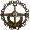 Знак офицера подводной лодки.Подводная лодка с цепью.Латунь,винт.