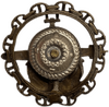 Знак офицера подводной лодки.Подводная лодка с цепью.Латунь,винт.
