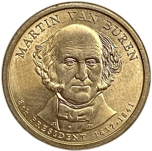 1 доллар 2008 год.8 президент Америки (1837-1841 гг.).Мартин Ван Бюрен.США.