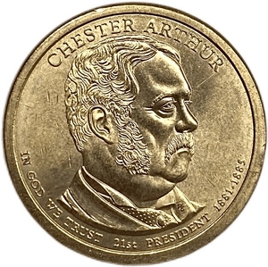 1 доллар 2012 год.21 президент Америки (1881-1885 гг.).Честер Артур.США.