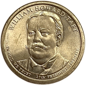 1 доллар 2013 год.27 президент Америки (1909-1913 гг.).Уильям Тафт.США.