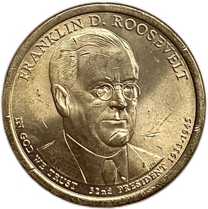 1 доллар 2014 год.32 президент Америки (1933-1945 гг.).Франклин Рузвельт.США. 