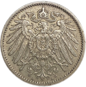 1 марка 1904 год A.Германия.Серебро.