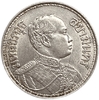 1 бат 1918 год.Таиланд.Слоны.Рама VI.Таиланд.Серебро.Редкость.
