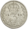 3 пенса 1920 год.Георг V.Великобритания.Серебро. 