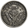 3 пенса 1940 год.Георг VI.ЮАР.Британская Африка.Серебро.   